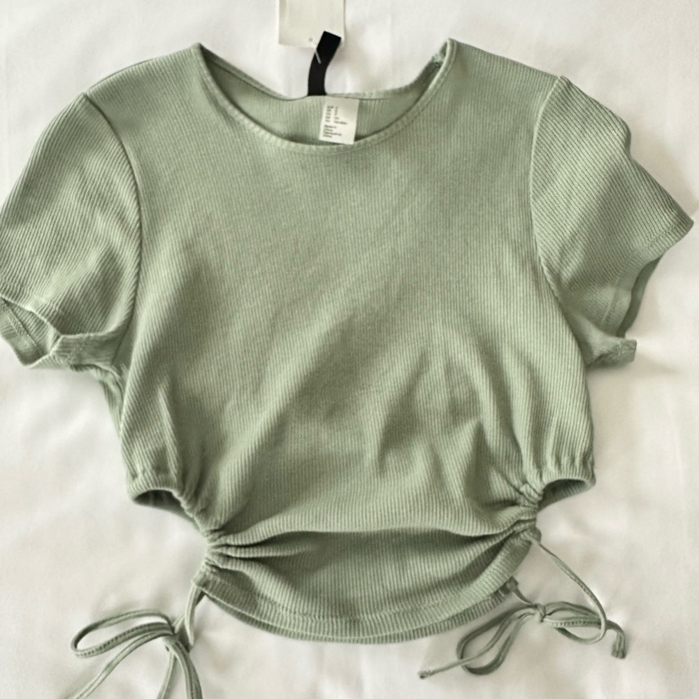 H&M Green Cut Out Top